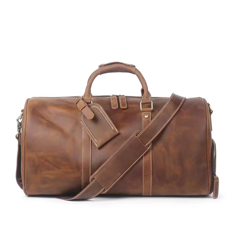 Genuine Leather Travel Duffle Bag For Men