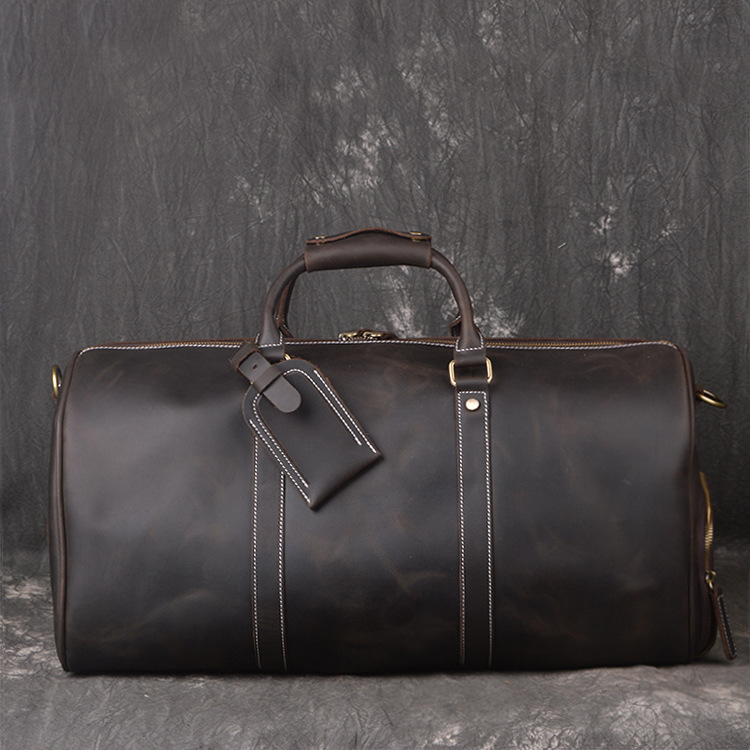 Genuine Leather Travel Duffle Bag For Men