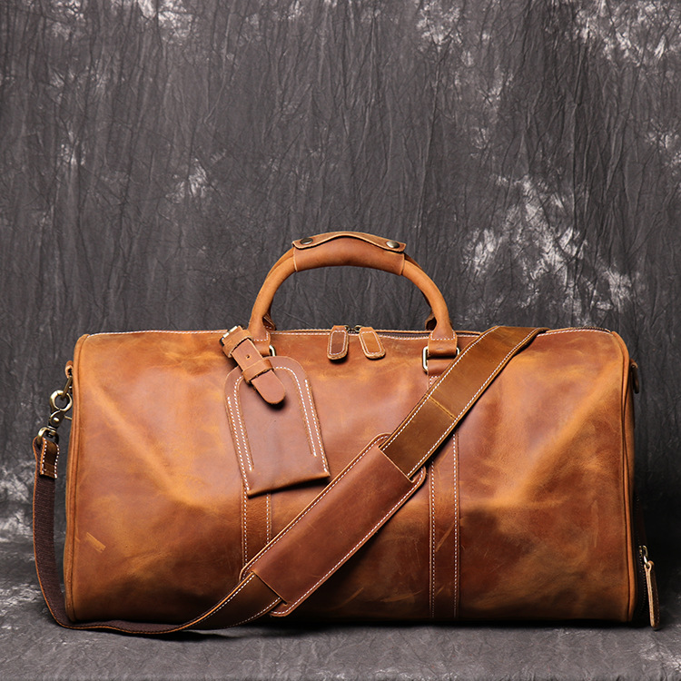 Genuine Leather Travel Duffle Bag For Men