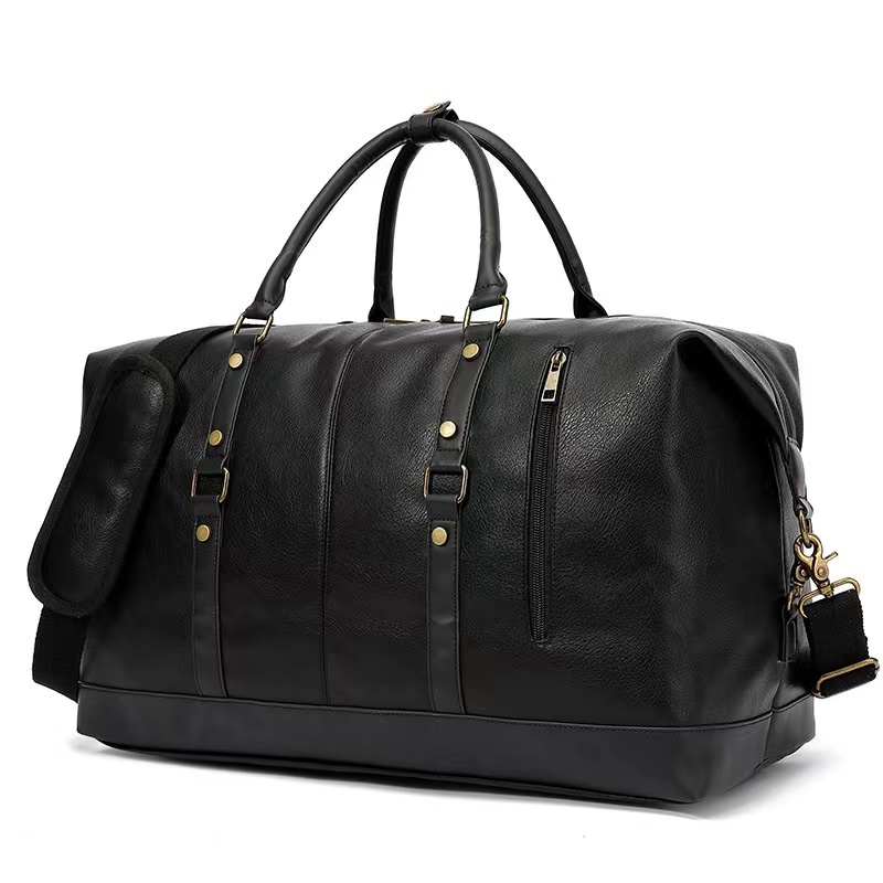 PU Leather Travel Duffle Bag For Men