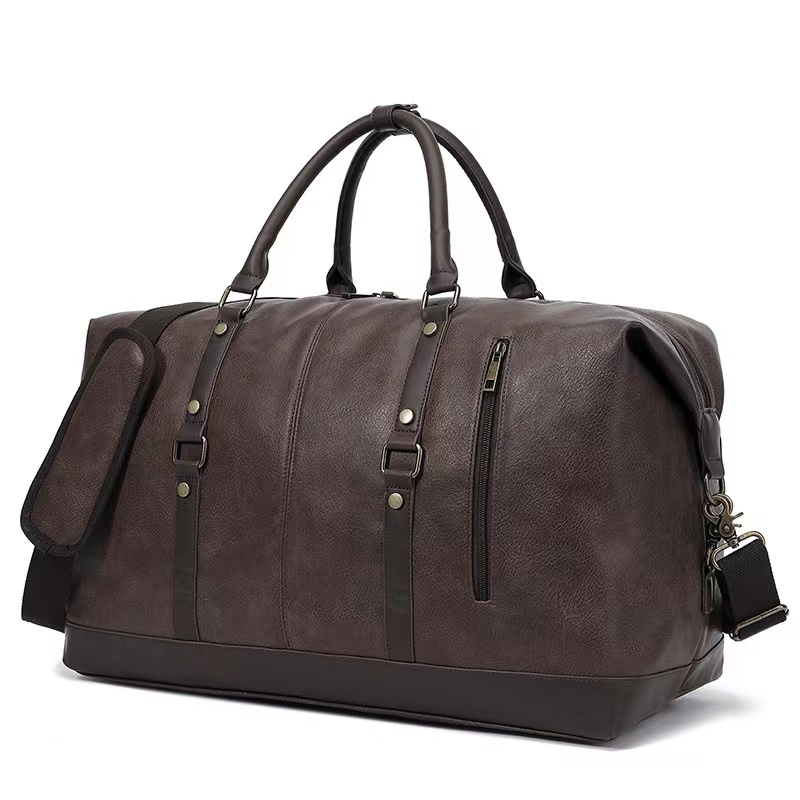 PU Leather Travel Duffle Bag For Men