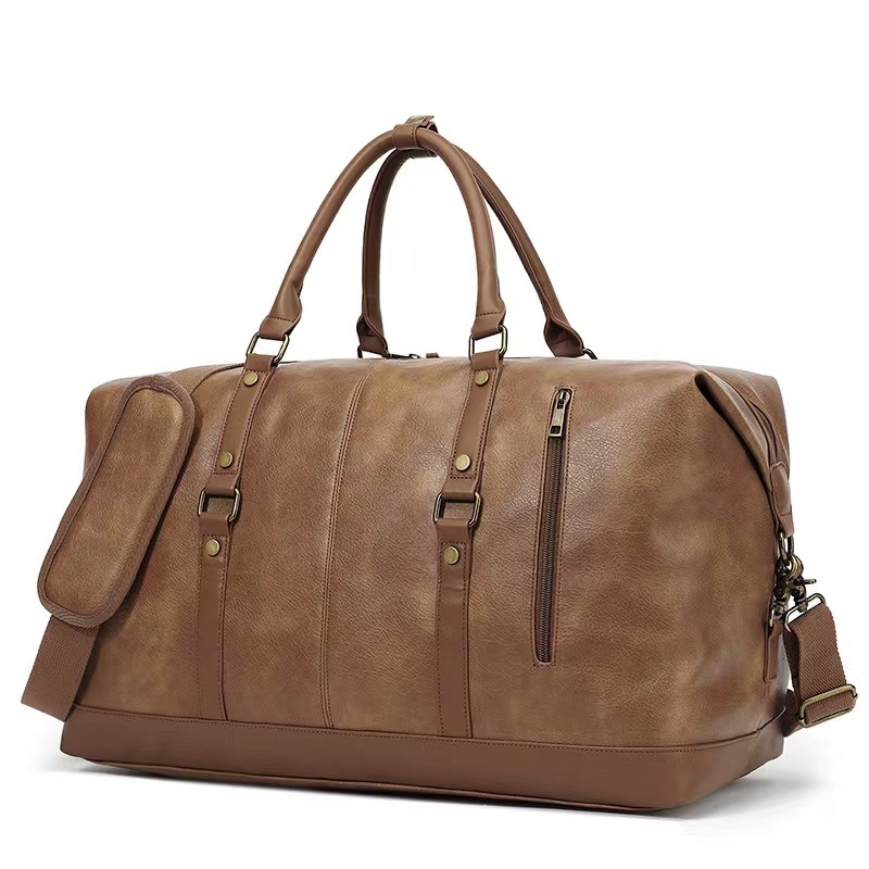 PU Leather Travel Duffle Bag For Men